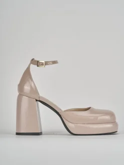 Décolleté e slingback tacco 11cm vernice rosa