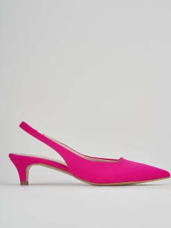 Décolleté e slingback tacco 3cm licra rosa