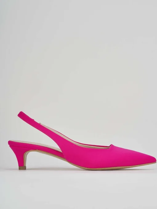 Décolleté e slingback tacco 3cm licra rosa