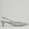 Décolleté e slingback tacco 3cm glitter argento