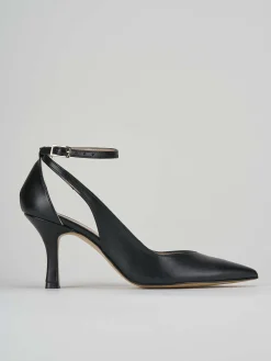 Décolleté e slingback tacco 7cm pelle nero