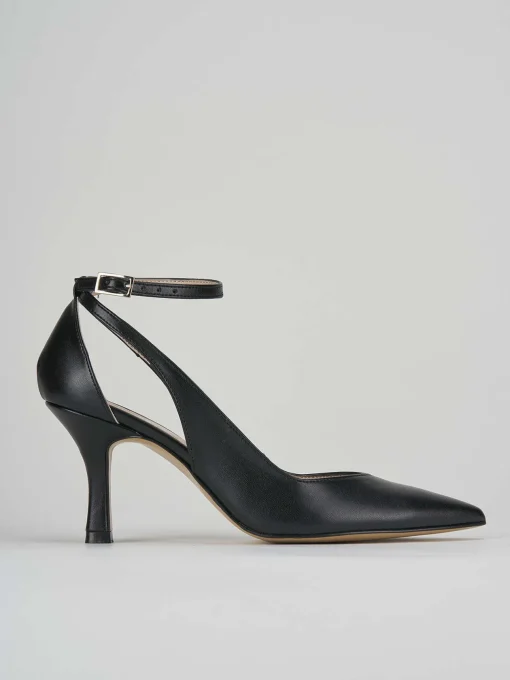 Décolleté e slingback tacco 7cm pelle nero