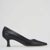 Décolleté e slingback tacco 5cm pelle nero