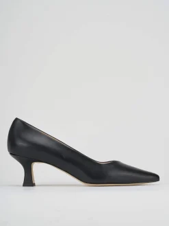 Décolleté e slingback tacco 5cm pelle nero