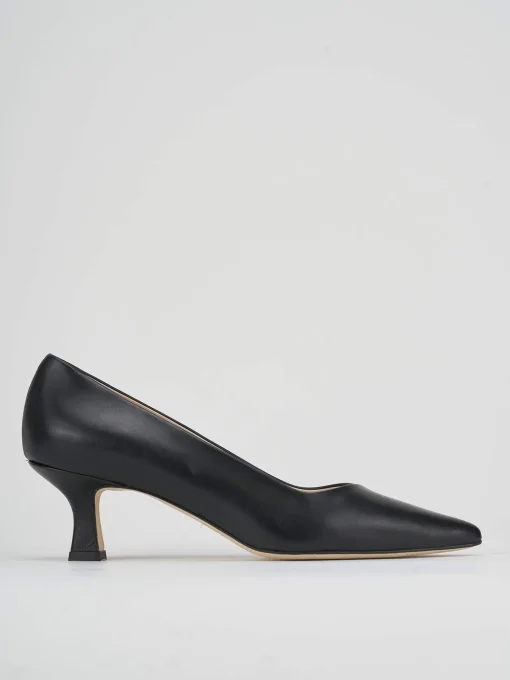Décolleté e slingback tacco 5cm pelle nero