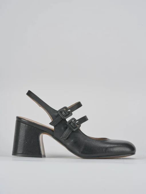 Décolleté e slingback tacco 5cm pelle nero