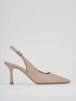 Décolleté e slingback tacco 7cm pelle rosa