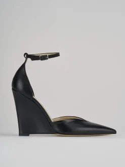 Décolleté e slingback tacco 11cm pelle nero