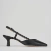 Décolleté e slingback tacco 5cm pelle nero