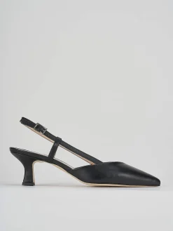 Décolleté e slingback tacco 5cm pelle nero