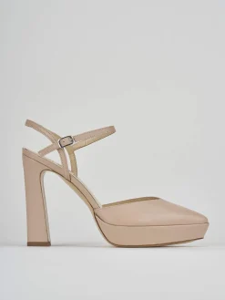 Décolleté e slingback tacco 11cm pelle rosa