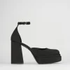Décolleté e slingback tacco 11cm raso nero