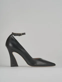 Décolleté e slingback tacco 9cm pelle nero