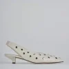 Décolleté e slingback tacco 4cm pelle beige