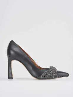 Décolleté e slingback tacco 9cm pelle nero