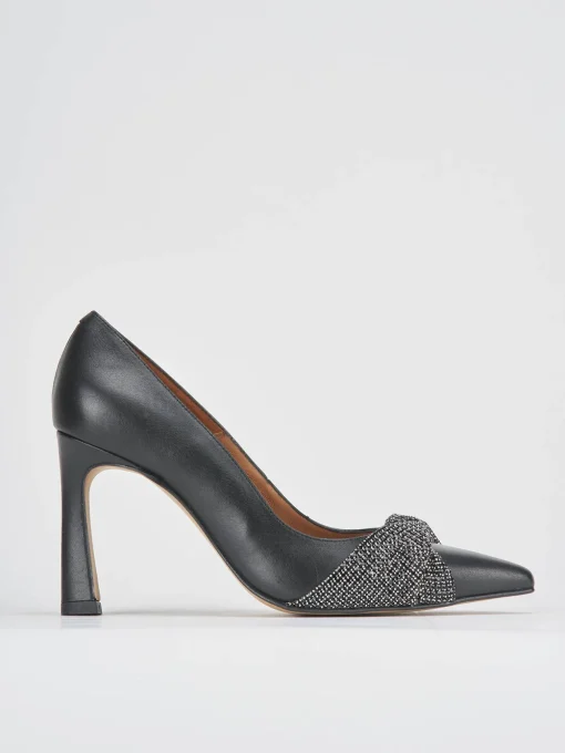 Décolleté e slingback tacco 9cm pelle nero