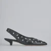 Décolleté e slingback tacco 4cm pelle nero