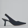 Décolleté e slingback tacco 7cm pelle blu