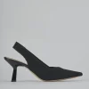 Décolleté e slingback tacco 7cm pelle nero