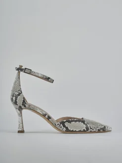 Décolleté e slingback tacco 8cm pitone beige