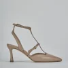 Décolleté e slingback tacco 8cm pelle rosa
