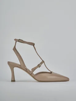 Décolleté e slingback tacco 8cm pelle rosa