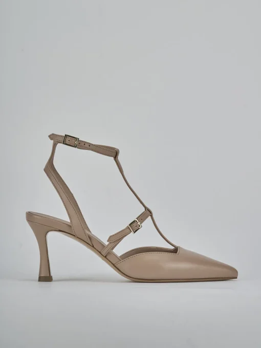 Décolleté e slingback tacco 8cm pelle rosa