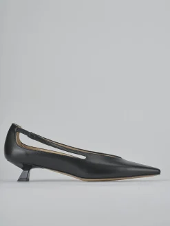 Décolleté e slingback tacco 4cm pelle nero