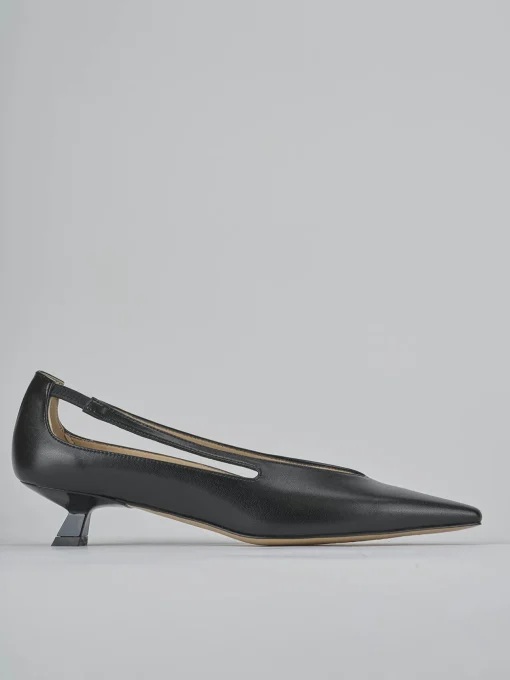 Décolleté e slingback tacco 4cm pelle nero