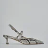Décolleté e slingback tacco 5cm pitone beige
