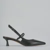 Décolleté e slingback tacco 5cm pelle nero