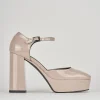 Décolleté e slingback tacco 10cm pelle beige