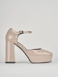 Décolleté e slingback tacco 10cm pelle beige