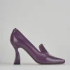 Décolleté e slingback tacco 9cm pelle viola
