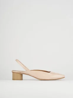 Décolleté e slingback tacco 4cm vernice rosa