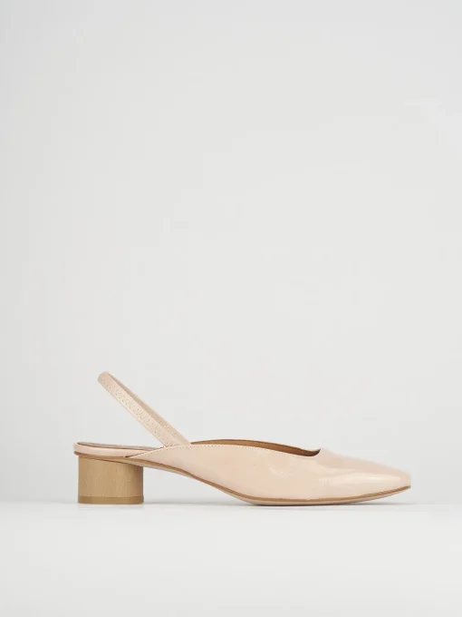 Décolleté e slingback tacco 4cm vernice rosa