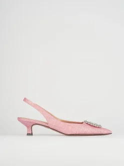 Décolleté e slingback tacco 5cm pelle rosa