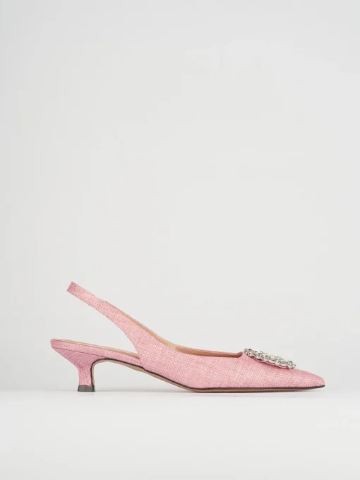 Décolleté e slingback tacco 5cm pelle rosa