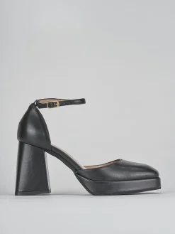 Décolleté e slingback tacco 7cm pelle nero