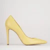 Décolleté e slingback tacco 10cm pelle giallo