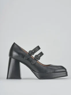 Décolleté e slingback tacco 7cm pelle nero