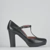 Décolleté e slingback tacco 8cm pelle nero