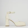 Décolleté e slingback tacco 9cm pelle bianco