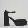Décolleté e slingback tacco 9cm camoscio nero