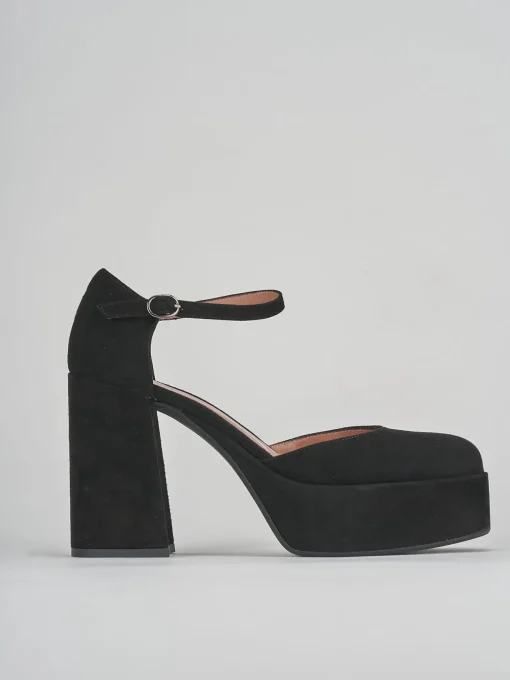 Décolleté e slingback tacco 9cm camoscio nero