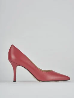 Décolleté e slingback tacco 7cm pelle rosso