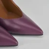 Décolleté e slingback tacco 10cm pelle viola
