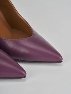 Décolleté e slingback tacco 10cm pelle viola