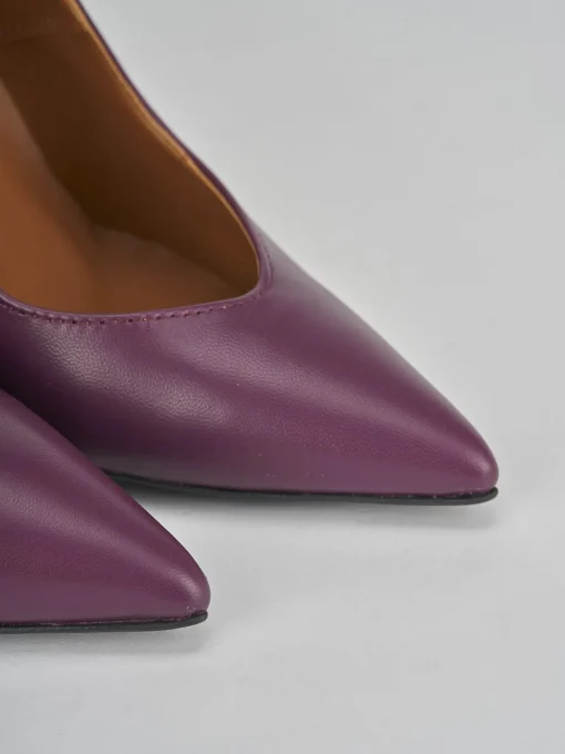 Décolleté e slingback tacco 10cm pelle viola