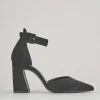 Décolleté e slingback tacco 9cm camoscio nero